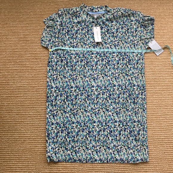 ❌ SOLD Collective Concepts Womens Crinkle blue Green Mock Neck Shirt Dress NWT - Picture 8 of 10